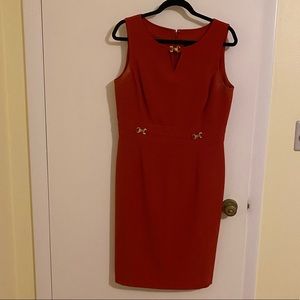 Tahari rust colored dress